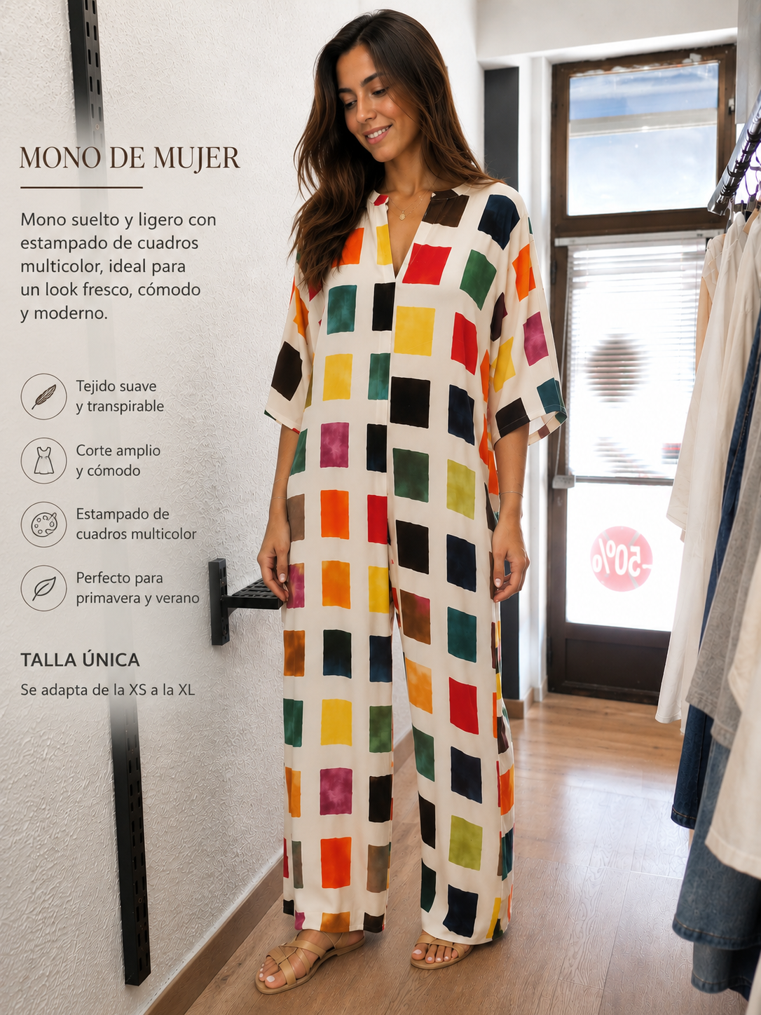 Mono Estampado Mosaico Multicolor