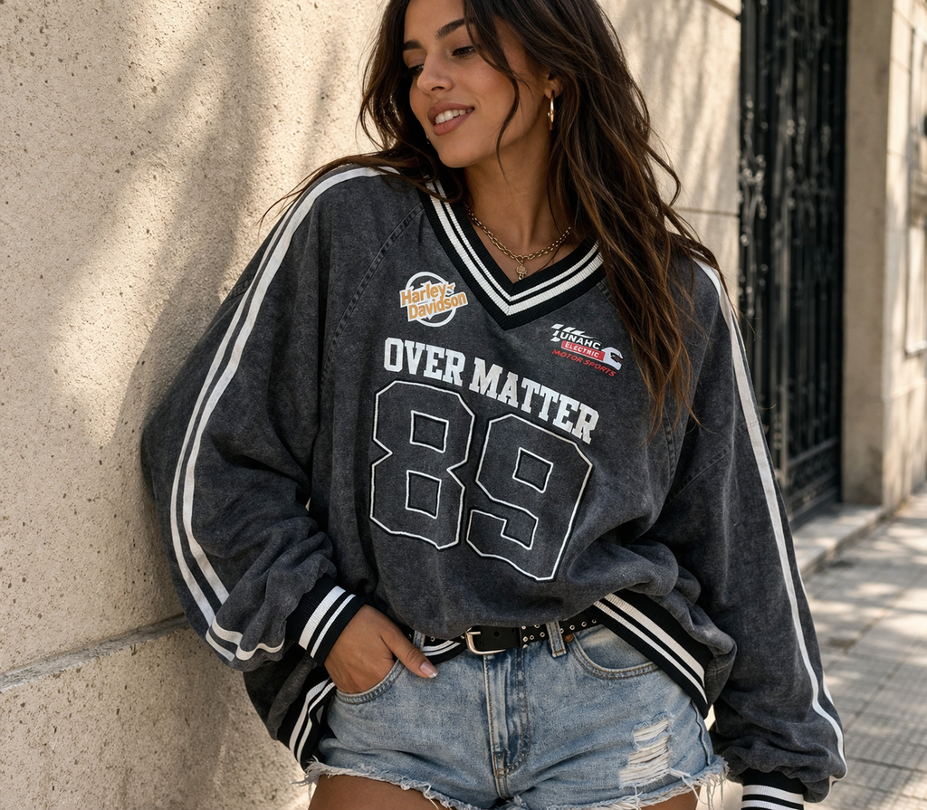 Sudadera vaquera oversize mujer