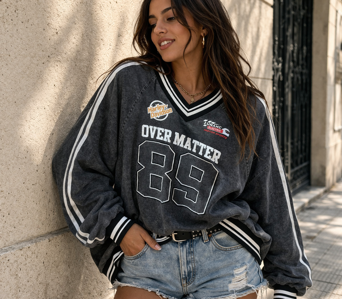 Sudadera vaquera oversize mujer