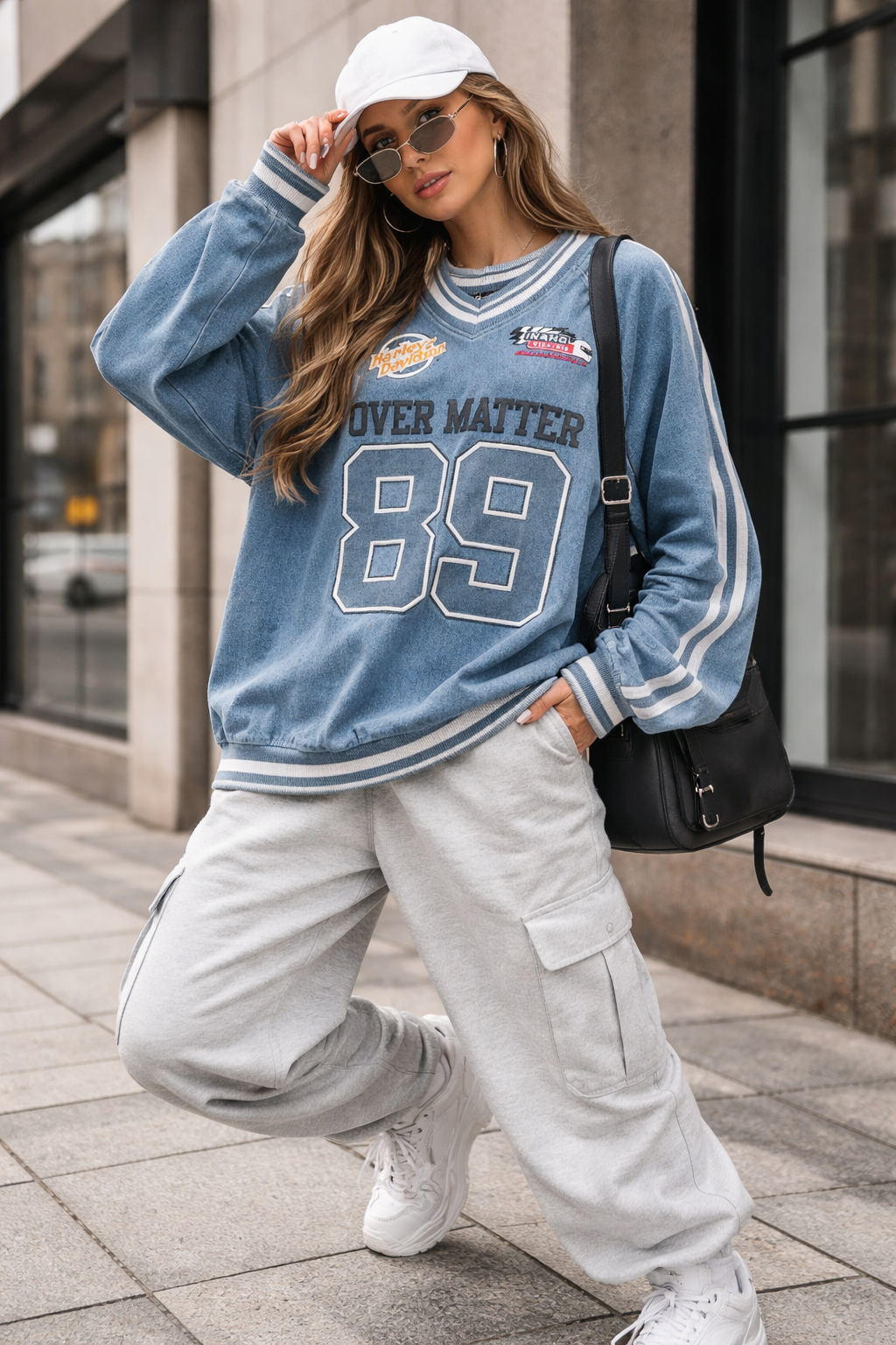 Sudadera vaquera oversize mujer
