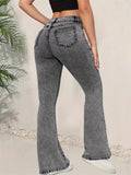 Jeans Flare Push Up – Gris Lavado con Bolsillos Delanteros