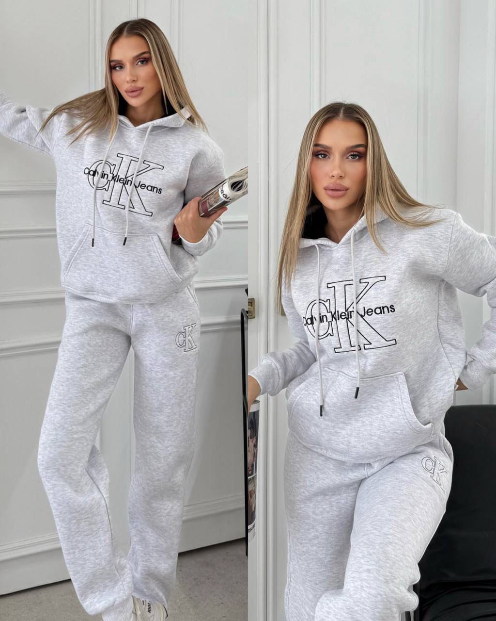 Conjunto deportivo de dos piezas , compuesto por sudadera con capucha y pantalón jogger.