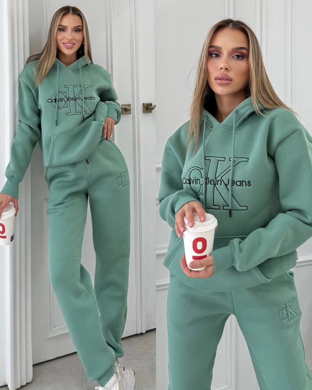Conjunto deportivo de dos piezas , compuesto por sudadera con capucha y pantalón jogger.