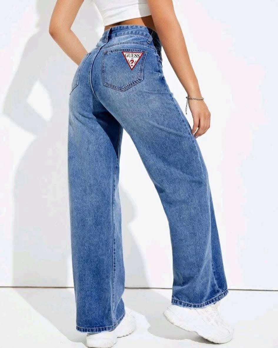 Vaqueros Wide Leg de Tiro Alto para Mujer, Azul Lavado