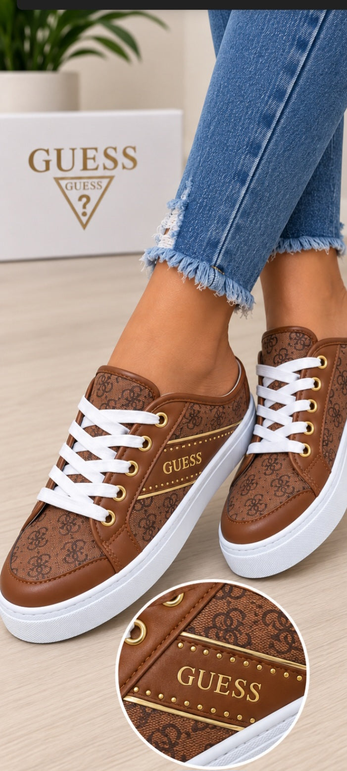 Zapatillas plataforma GUESS marrón para mujer