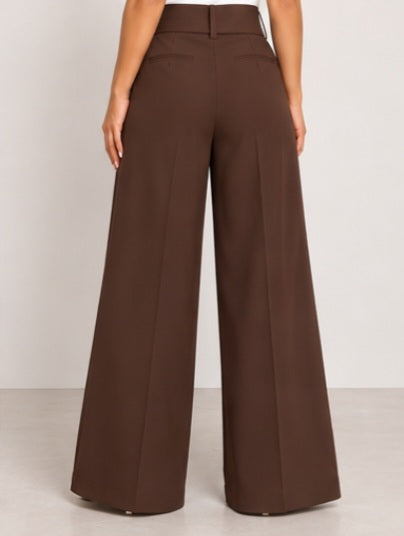 Pantalón Palazzo de Tiro Alto con Tablas