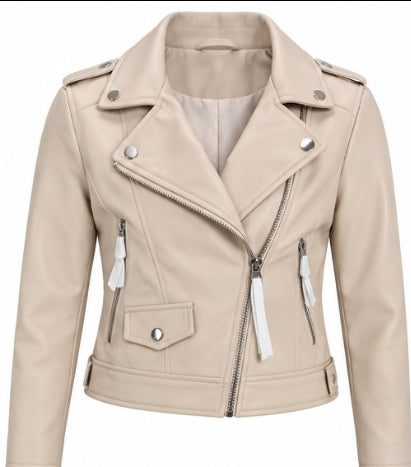 Chaqueta efecto cuero para mujer