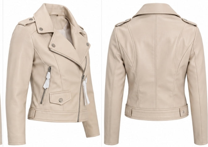 Chaqueta efecto cuero para mujer