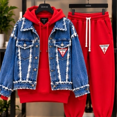 Conjunto de mujer de 3 piezas: sudadera, pantalón y chaqueta