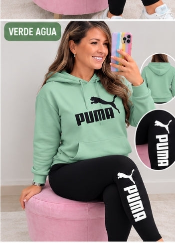 Conjunto de mujer con sudadera con capucha y leggings