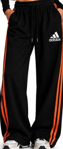 Pantalón de chándal de mujer de algodón con licra y pernera ancha