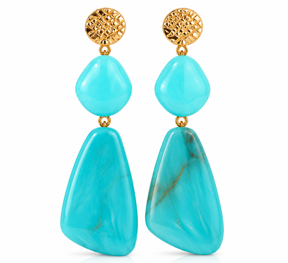 Pendientes en turquesa o beige
