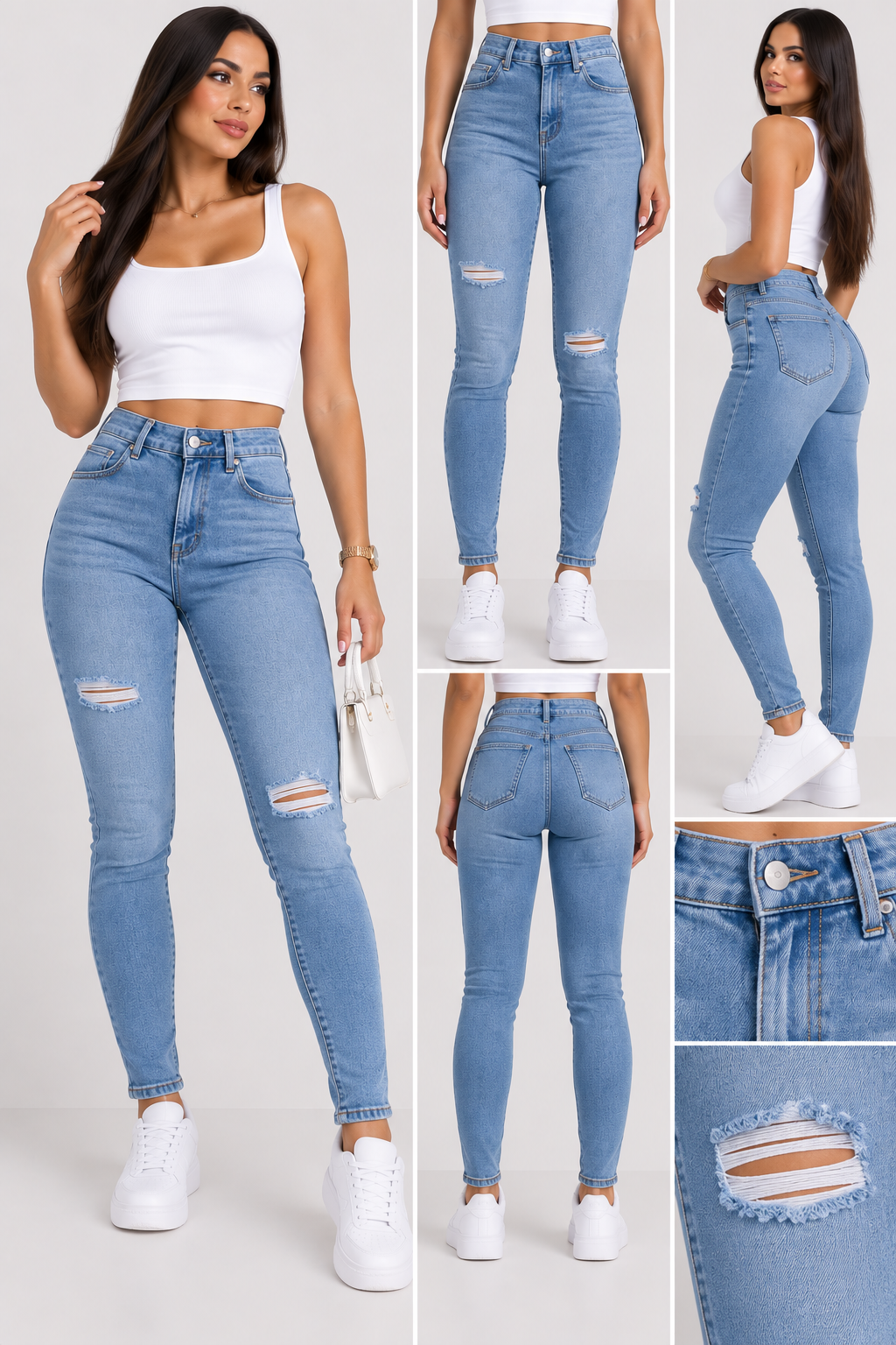 Vaqueros push-up de mujer de tiro alto
