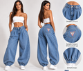Pantalón vaquero de mujer en azul y azul claro