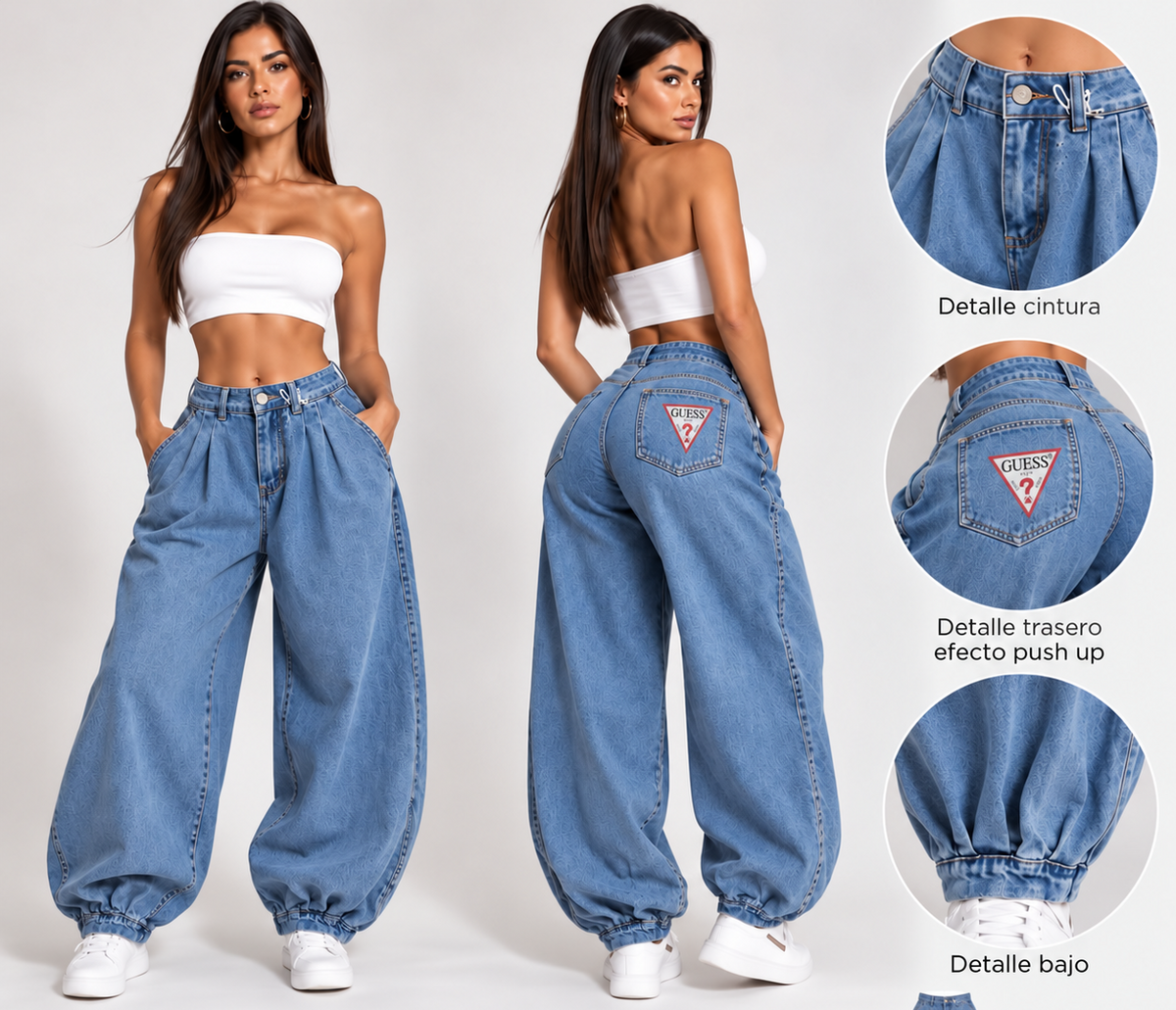 Pantalón vaquero de mujer en azul y azul claro