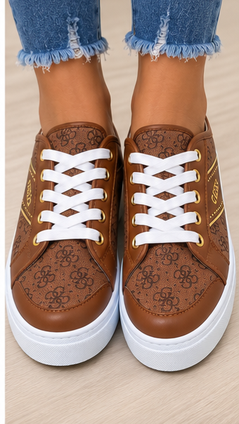 Zapatillas plataforma GUESS marrón para mujer