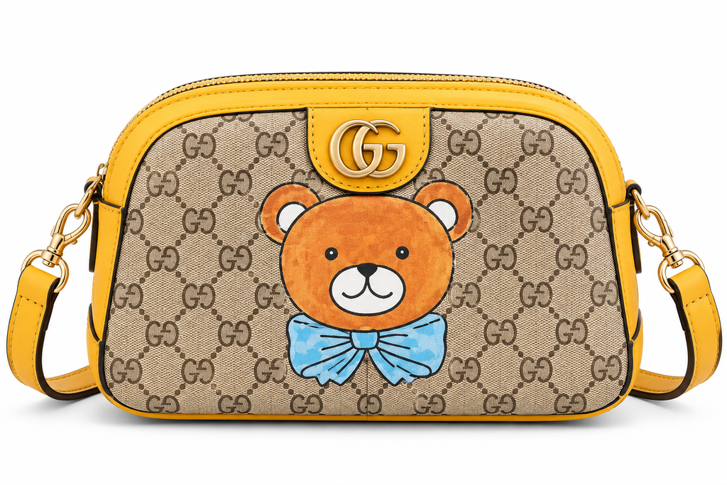 Bolso bandolera estampado con oso decorativo
