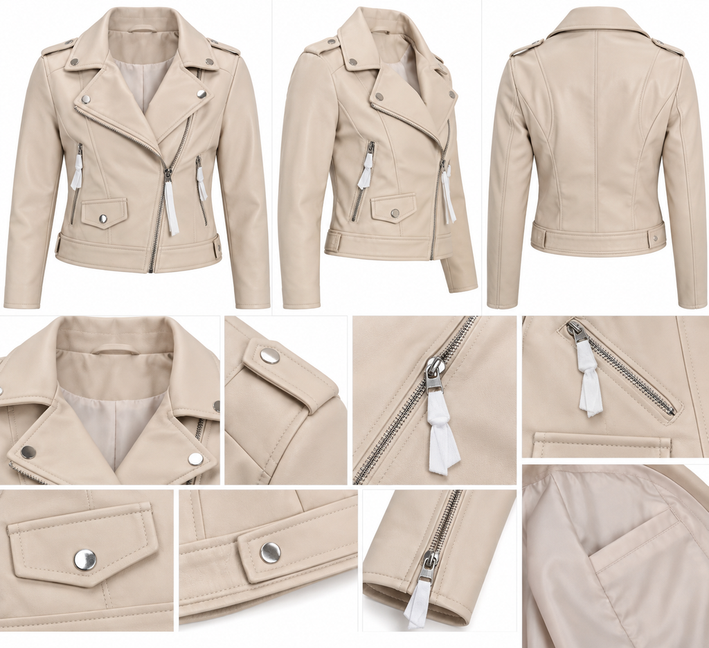 Chaqueta efecto cuero para mujer