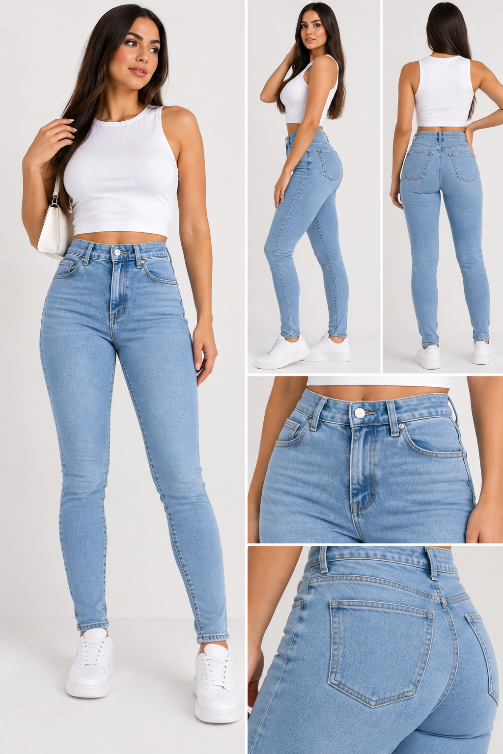Vaqueros push-up de mujer de tiro alto